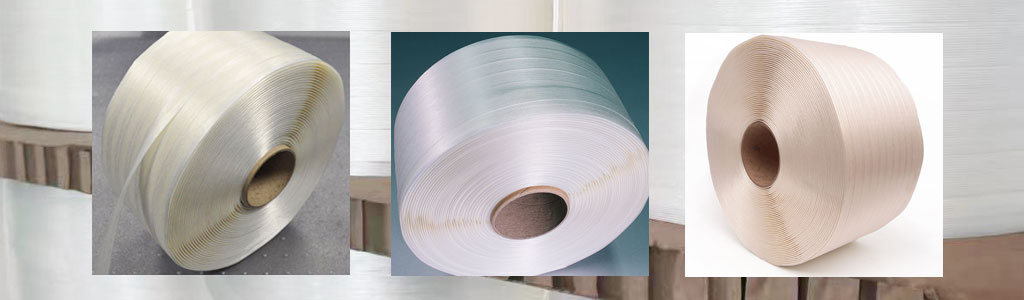 Baling press hot melted polyester strapping 13mm 500m WG40 Textile strapping.jpg